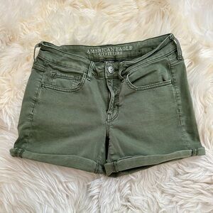 AE American Eagle super stretch green denim shorts